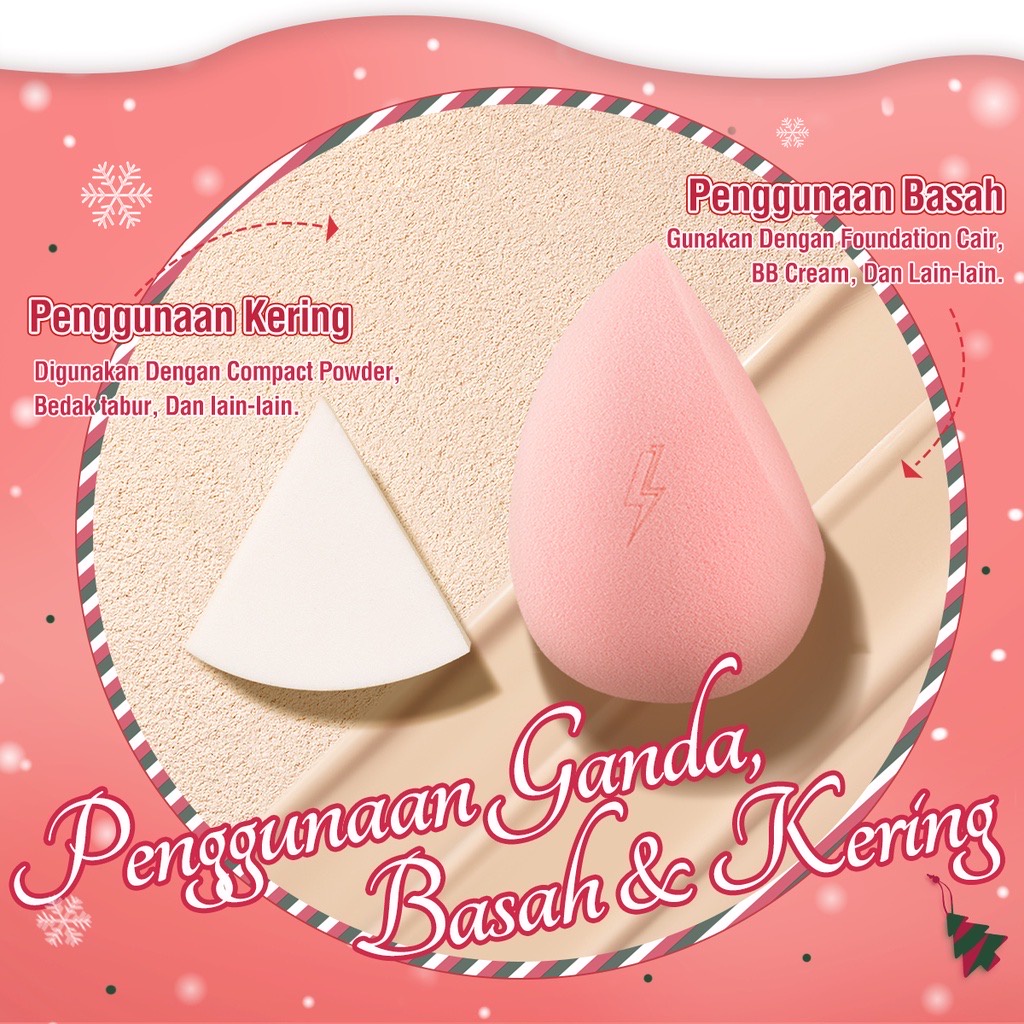 PINKFLASH Spons Make up Sponge Beauty Blender Bentuk Hati Warna Pink OhMyPuff