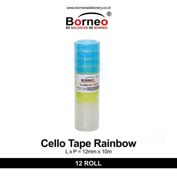 

BORNEO Isolasi RAINBOW 12mm x 10m isi 12 roll