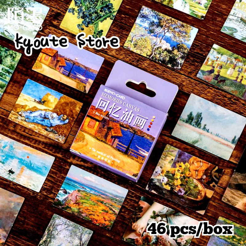 

46 pcs Sticker Lukisan Beautiful Painting Landscape Canvas Scrapbook DIY Bujo Planner Diary
