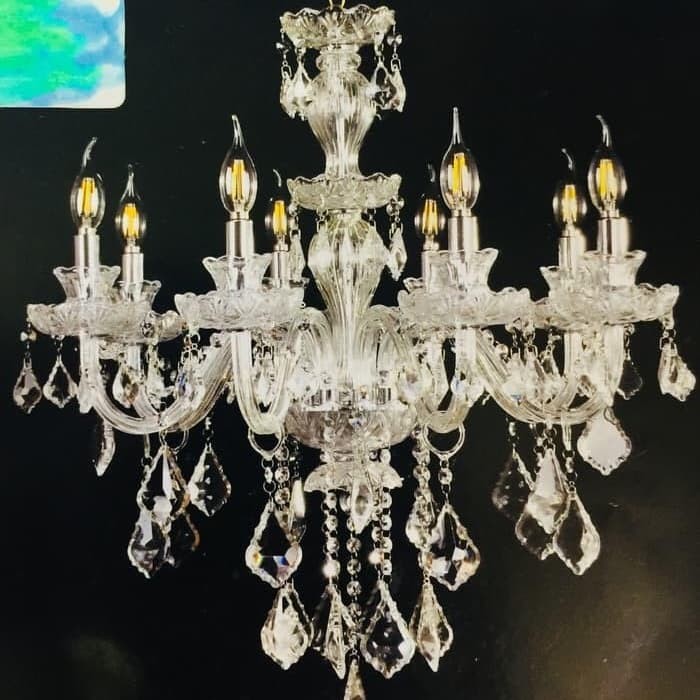 LAMPU GANTUNG/HIAS CRYSTAL 8 LAMPU