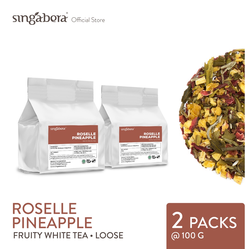 

Singabera Roselle Pineapple-Fruity White Tea - 2 packs @ 100g