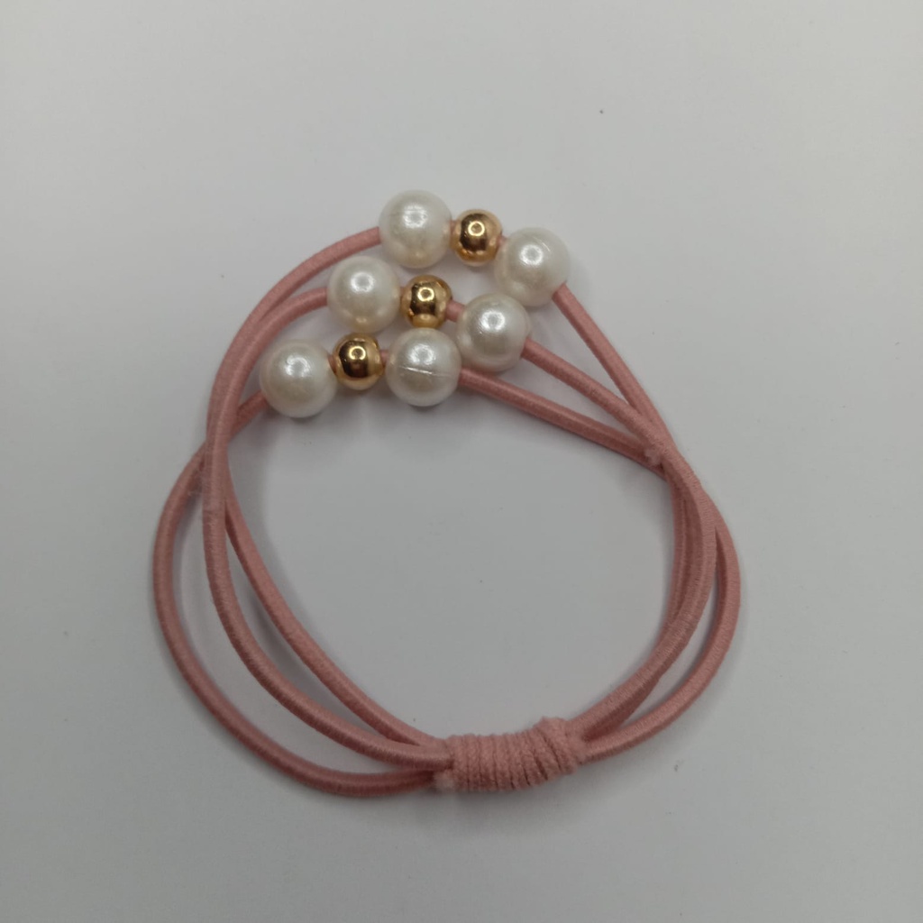 TOMSTORE.ID Ikat Rambut Karet Gelang Body Jewerly / Fashion Wanita / Kuncir Rambut / Aksesoris Rambut R123 R128 R575-MUTIARA PINK MUDA