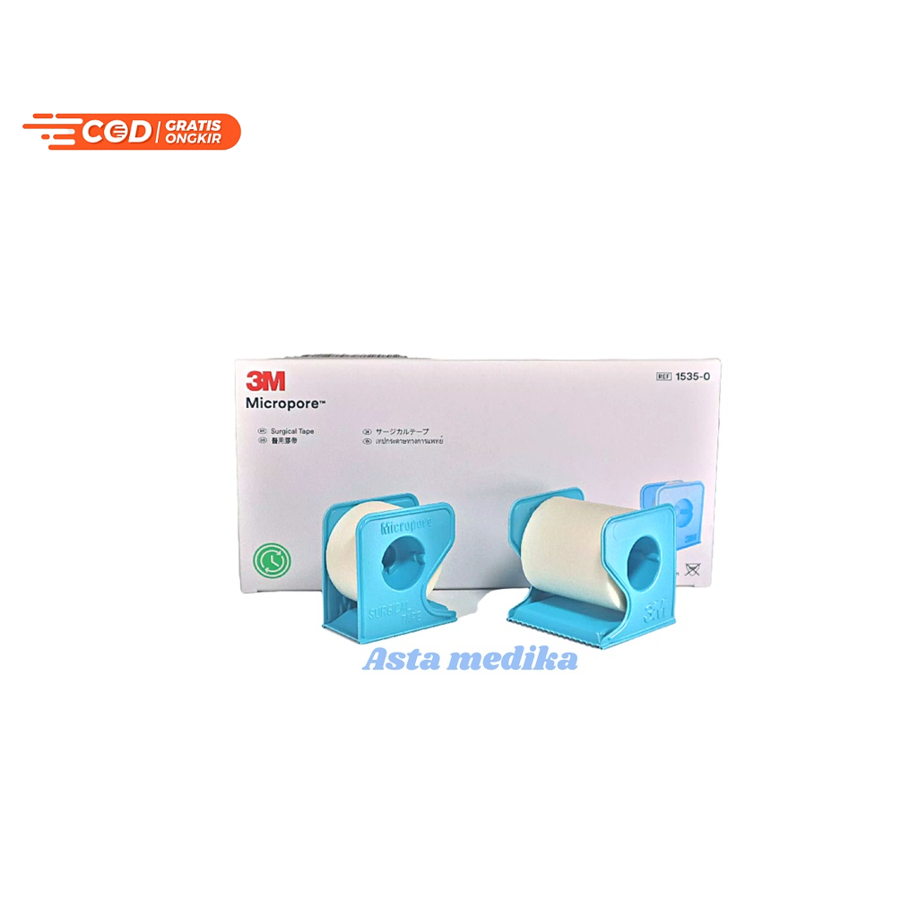 Micropore 3M 0.5Inch 1inch 2inch Surgical Tape Plester Putih Pembalut Luka Plester Perekat Plester Medis