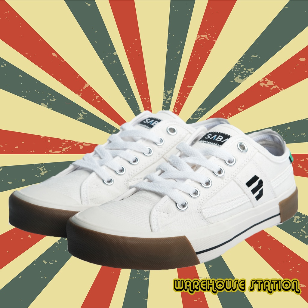 SABA 80s Off White Gum-Sepatu Sneakers Casual Pria Wanita