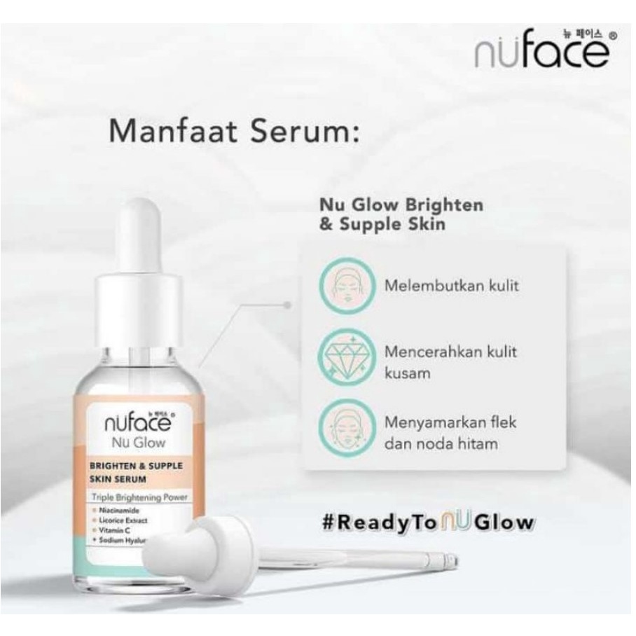 Nuface Nu Glow Face Serum 20 mL YOUTHFUL ANTI AGING / BRIGHTEN & SUPPLE / ACNE PRONE CARE-BRIGHTEN & SUPPLE