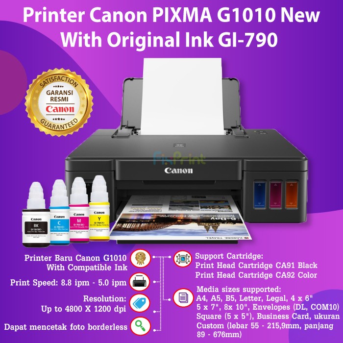 Printer Canon G1010 Ink Tank G-1010 Infus Head CA91 CA92 Tinta GI790