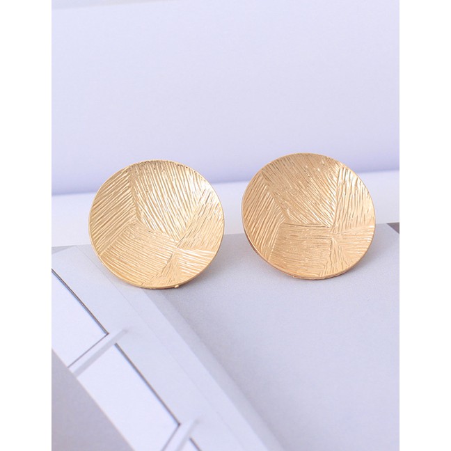 LRC Anting Tusuk Fashion Gold Round Irregular Earrings F40678