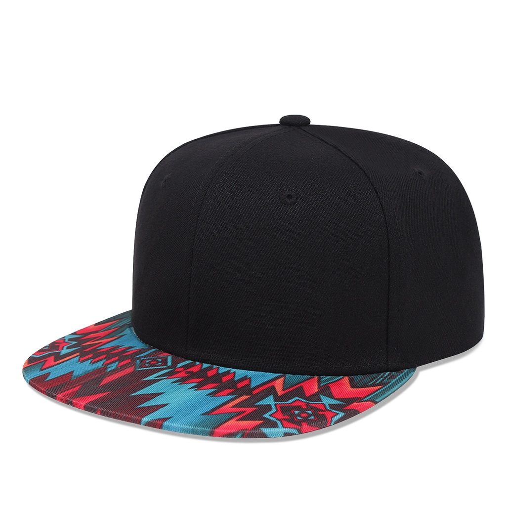 Topi Snapback Motif Print Tulang Bahan Katun Gaya Korea Untuk Pria Dan Wanita