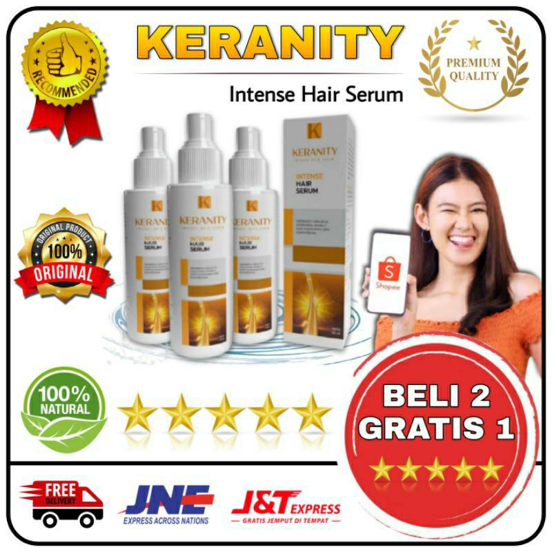 KERANITY ASLI ORI INTENSE HAIR SERUM PENYUBUR &PENUMBUH RAMBUT ANTI RONTOK