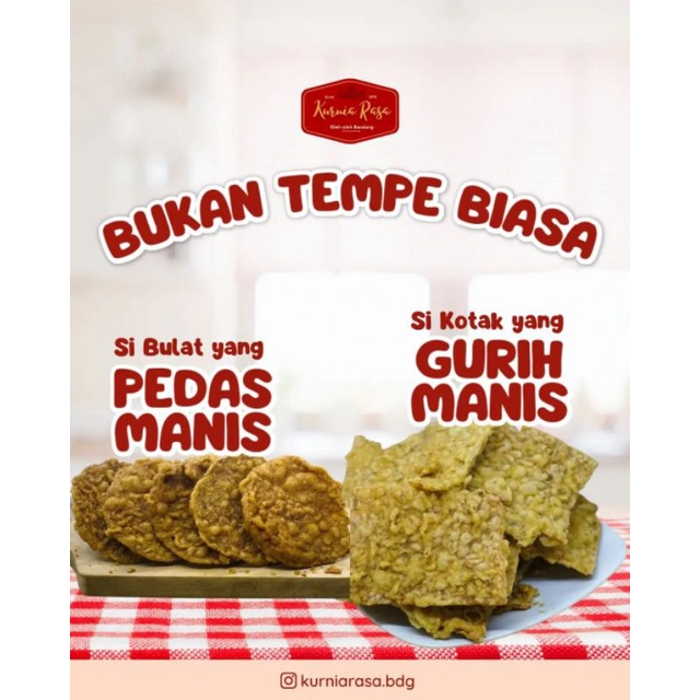 

keripik tempe 500gr rasa manis asin / manis pedes / kurniarasa