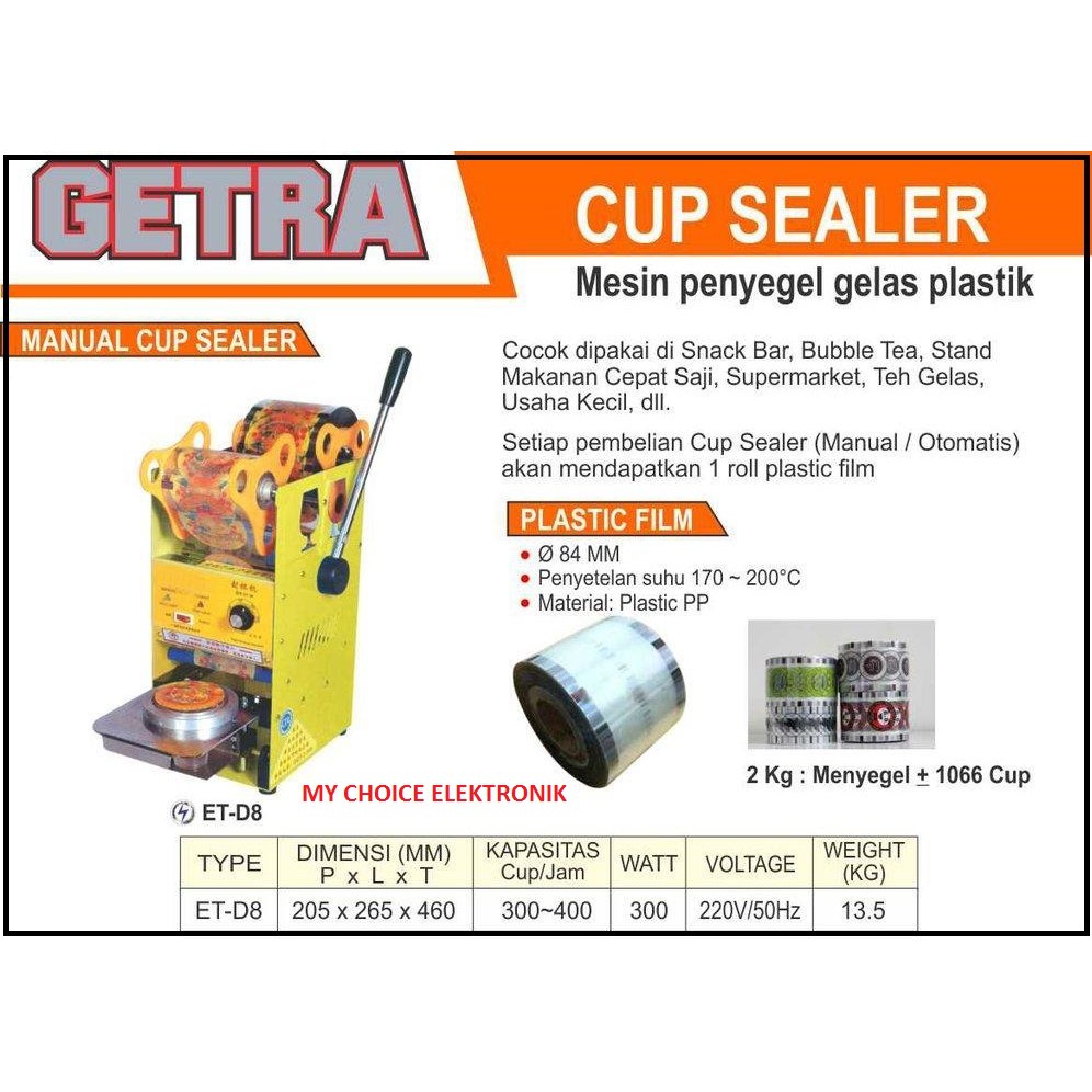 GETRA Cup Sealer SC-D8