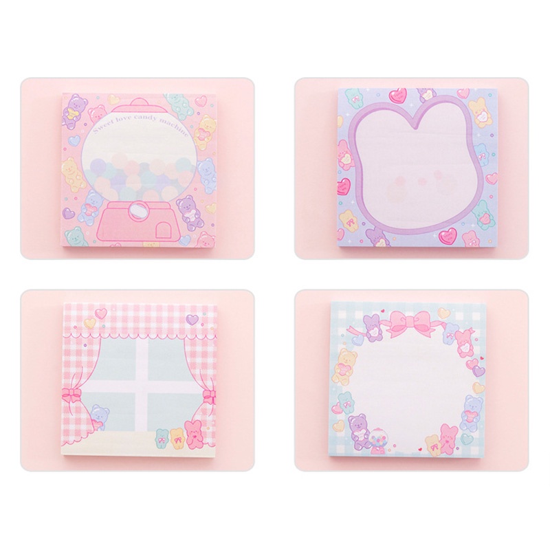 80 Lembar Sticky Note Motif Hati Untuk Pelajar Wanita