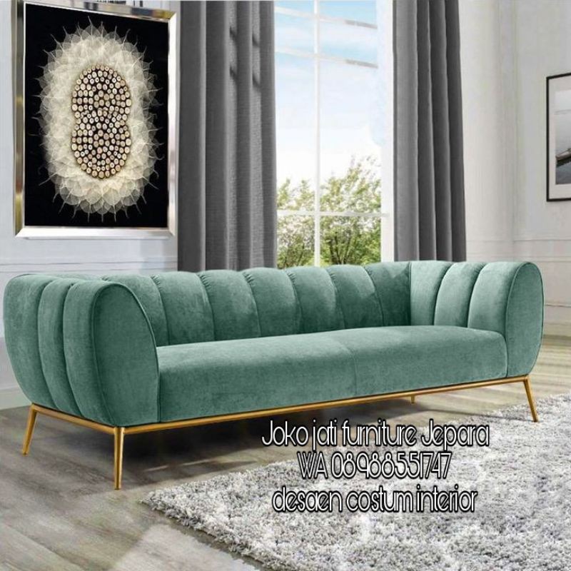 sofa minimalis kaki besi/sofa model kerang