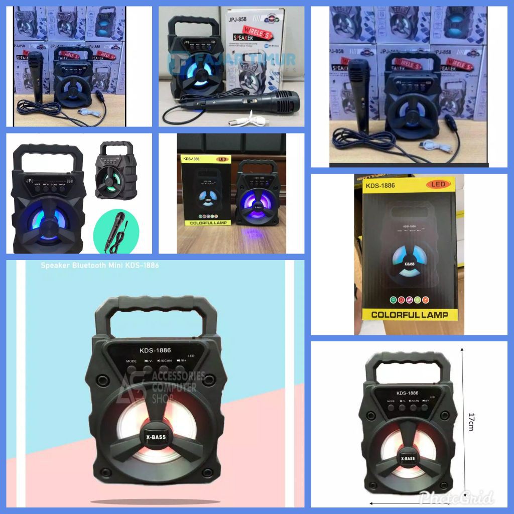 SPEAKER BLUETOOTH SPEAKER PORTABLE KDS-1886 + MIC JPJ-858 GIANT ACC STORE