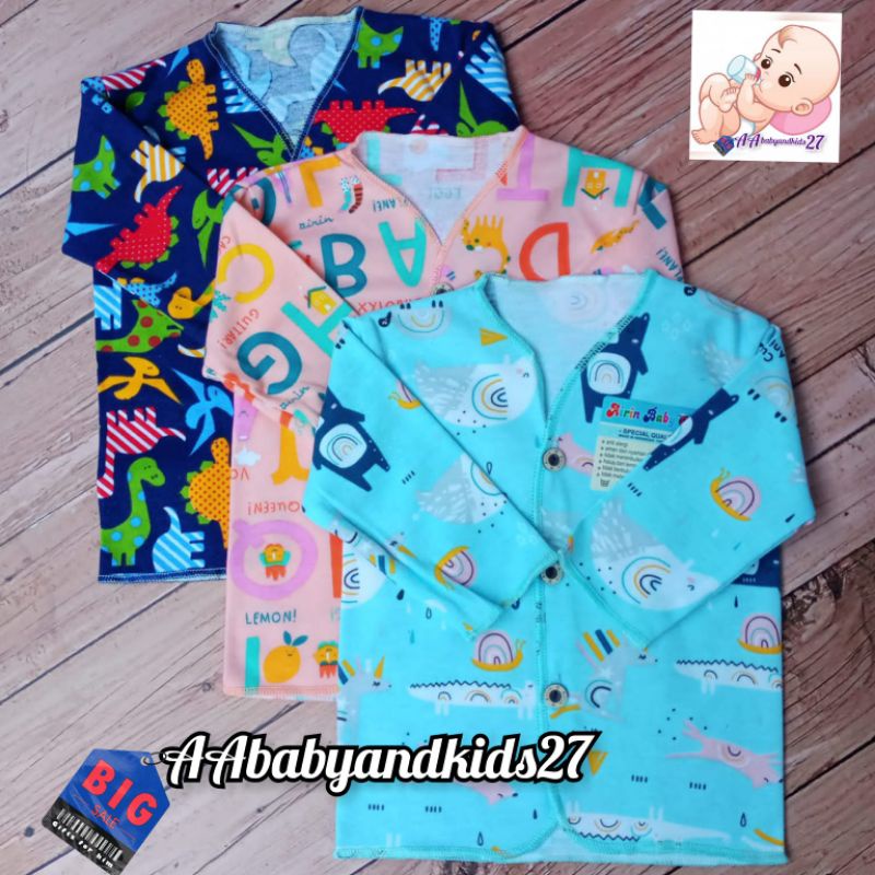 AIRIN 6PC BAJU BAYI LENGAN PANJANG FULLPRINT USIA NEWBORN 0-4BULAN SNI HIGHT QUALITY MOTIF RANDOM