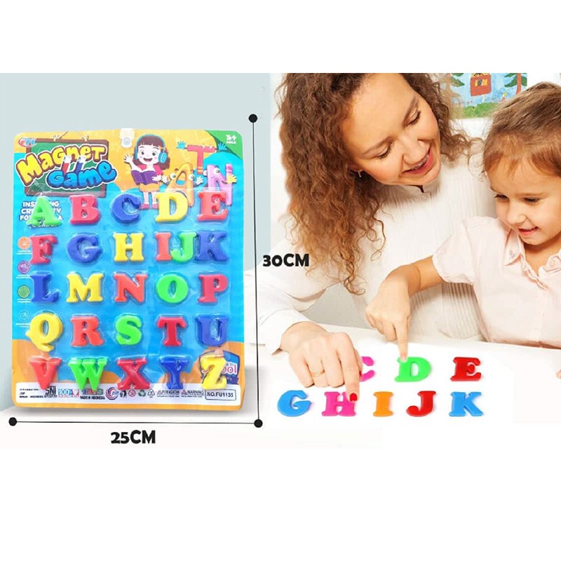 Mainan anak Edukasi Abjad Magnet / Angka / Puzzle Kayu Alphabet ABC