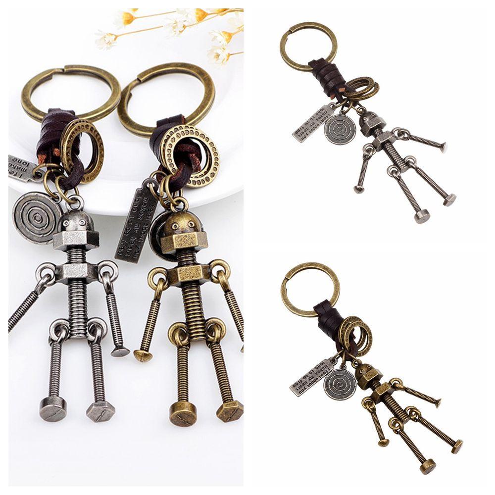 R-bunga Sekrup Robot Gantungan Kunci Perhiasan Wanita Keyring Gantungan Kunci Mobil Fashion Gothic Steampunk