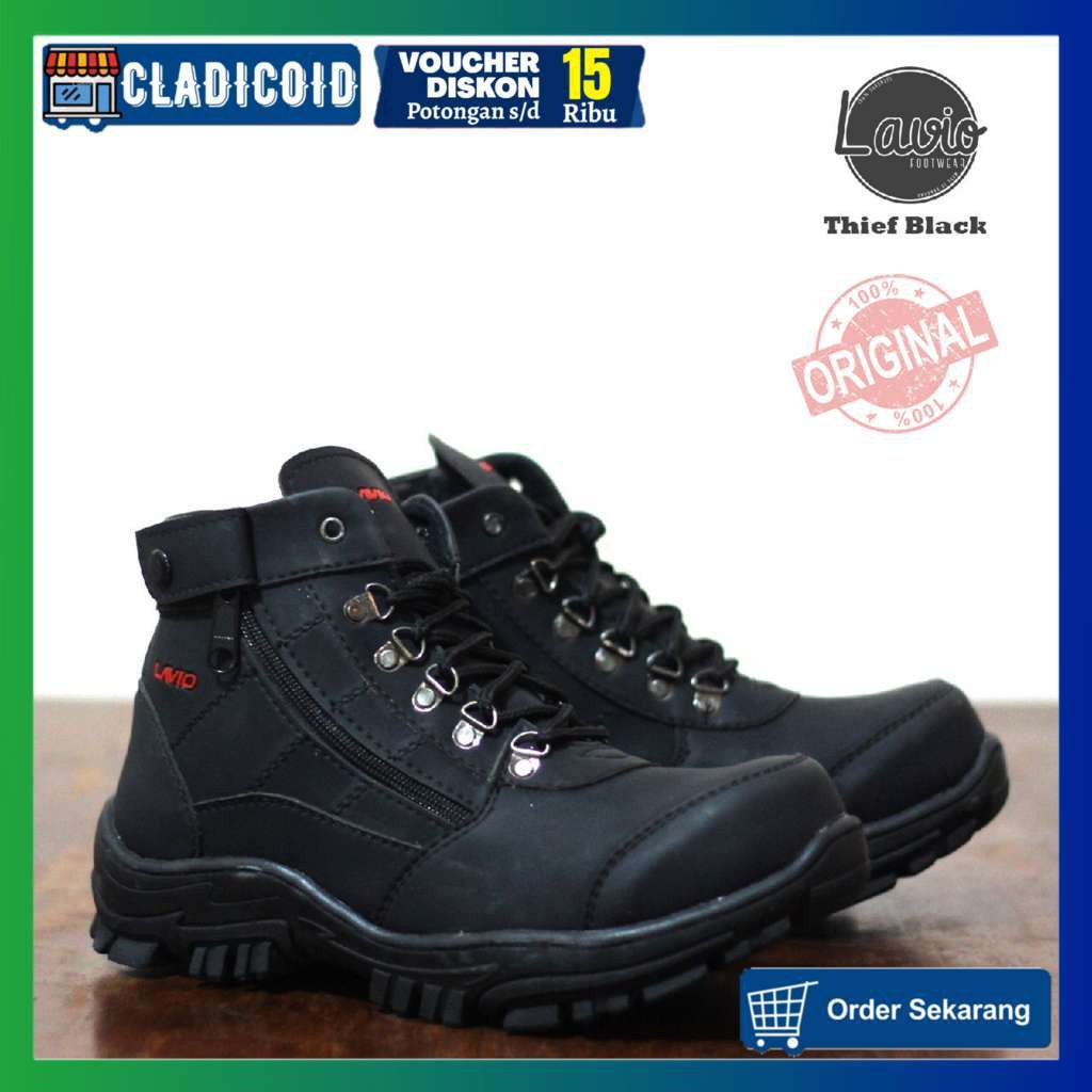 SEPATU SAFETY PRIA ORIGINAL  SEFTY BOOTS KERJA LAPANGAN PROYEK BANGUNAN OUTDOOR LAVIO THIEF