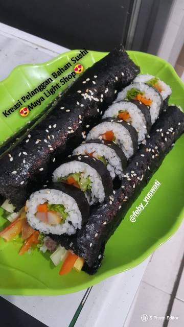 Paket bahan sushi tipe 4 lengkap nori cuka bambu sushi shoyu dried seaweed vinegar soy sauce tikar kecap asin shoyu