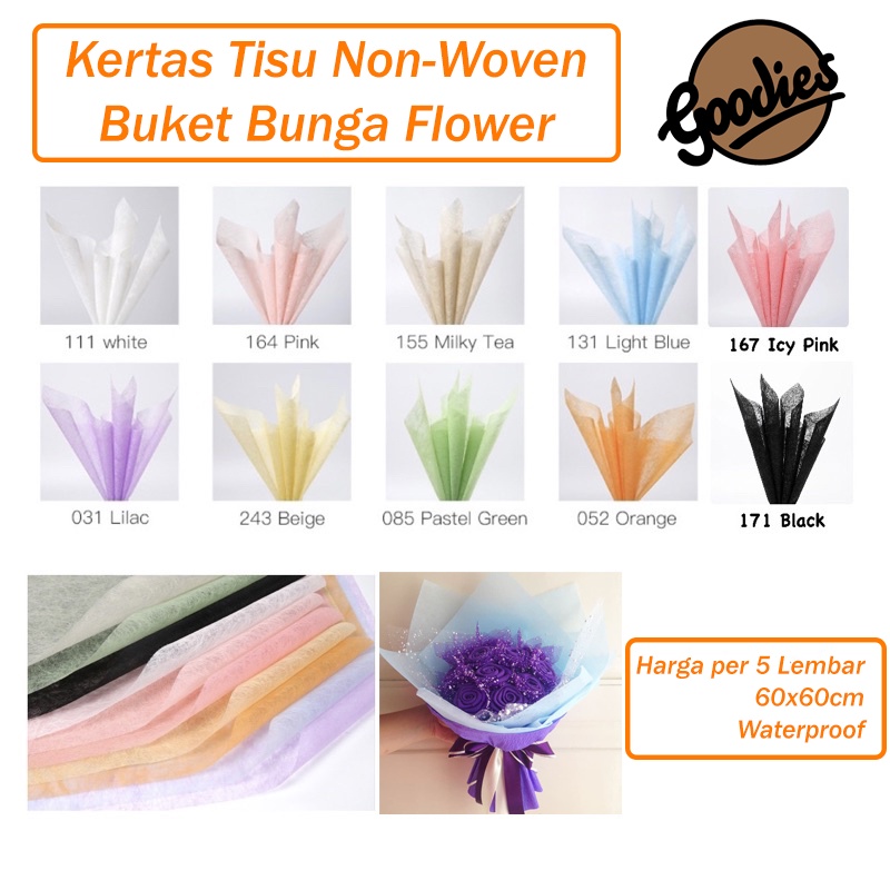 

*5 LEMBAR*Kertas Tisu Buket Non Woven Tissue Paper untuk Buket Flower Bunga