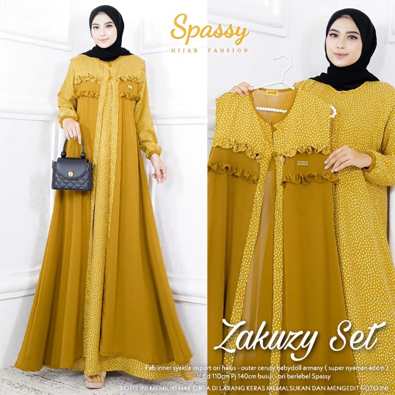 [[ BISA COD ]] TIDAK ORI UANG KEMBALI - ORI BERLABEL SPASSY - ZAKUZYS SET | GAMIS SPASSY ORI