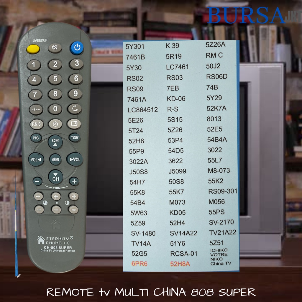 REMOTE TV LCD LED TABUNG CHINA MULTIFUNGSI TANPA SETTING 808 DUS