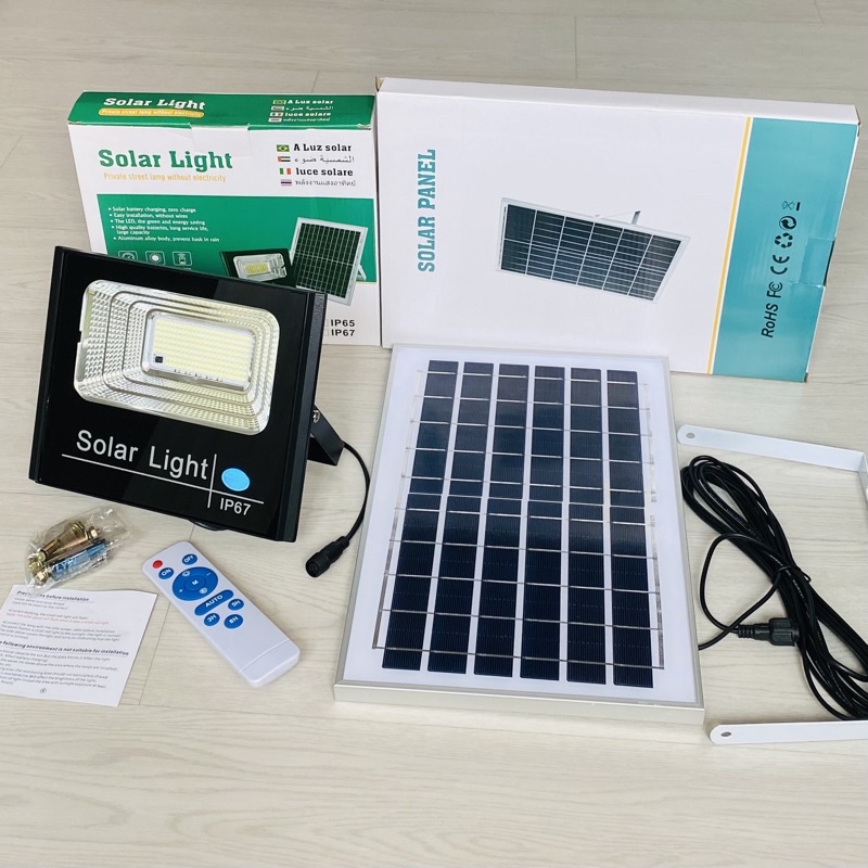 Solar light Lampu Surya Lampu Sorot Tahan Air 100W Lampu Baterai Surya LED Lampu Surya Lampu Banjir 