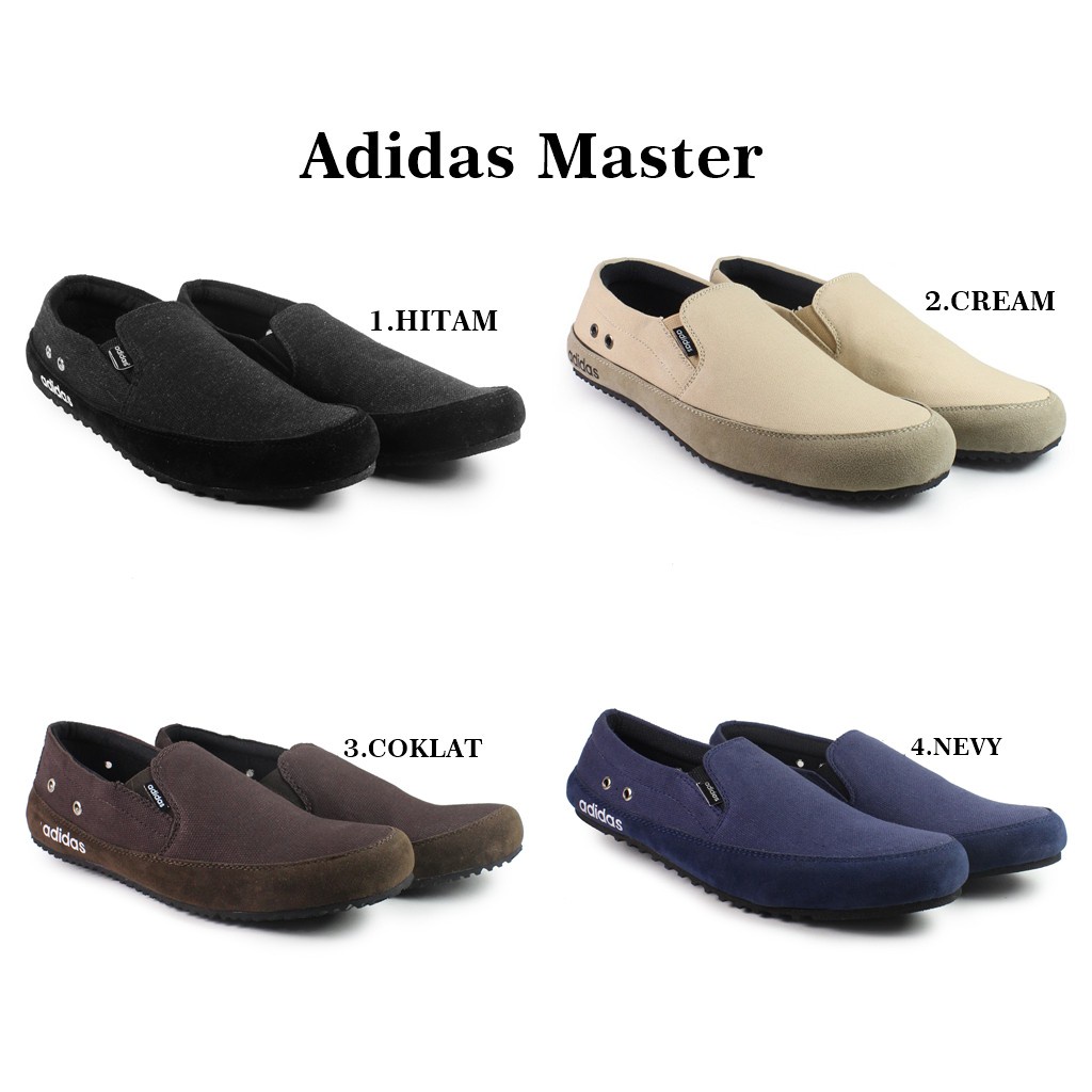 PROMO SEPATU PRIA ADIDAS MASTER SLOP CASUAL CANVAS WORKING FORMAL SANTAI