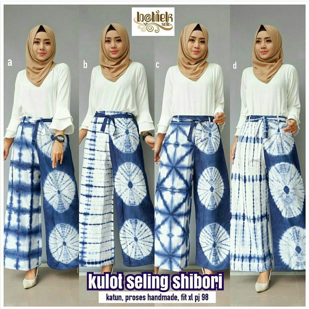 Kulot Seling Shibori Batik Handmade Bawahan Celana Batik Kulot Seling Shibori Batik Handmade Bawahan Celana Batik