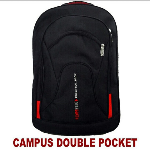 Ransel campus double pocket backpack campus murah ransel campus 2 ruang tas kerja tas kuliah murah