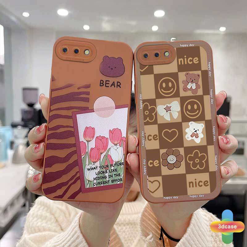 Casing Soft Case OPPO A95 A54 A15 A5S A3S A16 A7 A5 A9 A31 A53 2020 A12 A1K A16K A54S Reno 4 5F 4F A74 A15S A52 A11K A92 A35 A11 A93 A32 A72 A94 A53S F17 PRO A16S A12S Fashion Chocolate Heart Bear Angel Eyes Camera Protector Back Cover