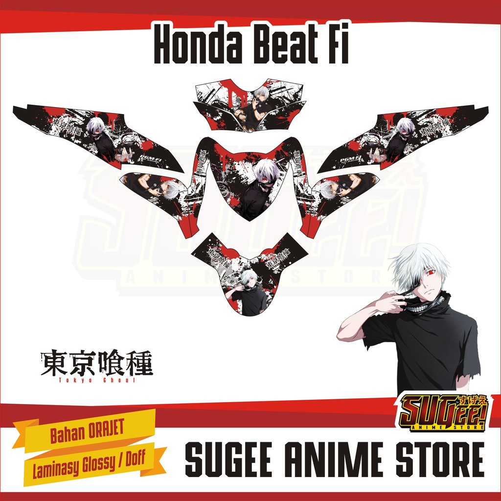 Sticker Anime Decal Motor Honda All New Beat Kaneki Tokyo Ghoul
