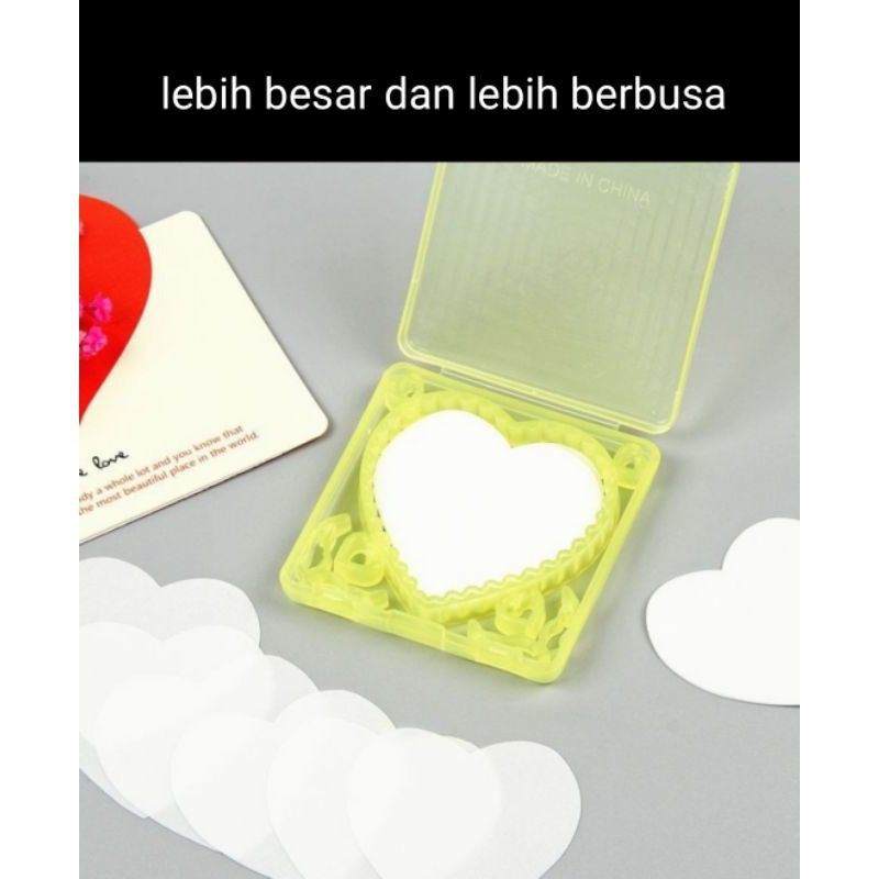 Sabun Kertas Sekali Pakai Bentuk Hati Disposable Hand Washing Tablet Travel Carry Toilet Soap Paper