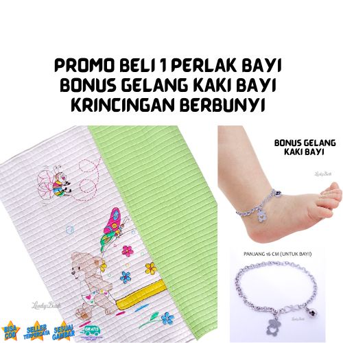 PROMO Gratis Gelang kaki Krincingan Berbunyi Bayi Baja Putih 16 Cm Perlak Bayi Alas Ompol Tidur Bayi Empuk Anti Air Waterproof Perlak Murah Ukuran 65x55 Cm Aneka Warna - Lovelybutik