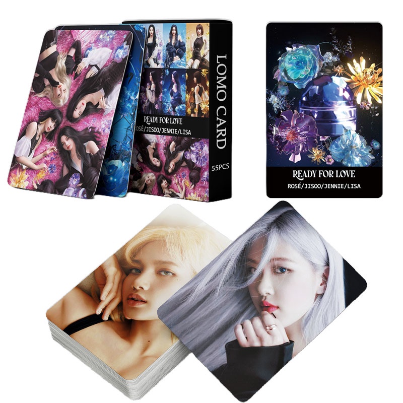 55pcs Kartu Lomo Foto KPOP BLACKPINK JENNIE LISA HD Untuk Koleksi