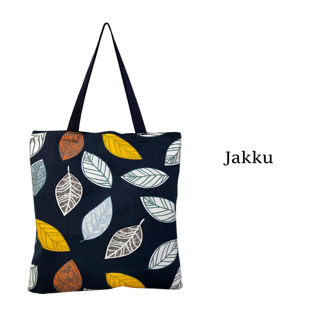 TOTE BAG / TOTEBAG KANVAS DENGAN RITSLETING KUAT DAN TRENDY / TAS TOTE MOTIF JAKKU