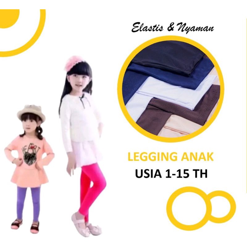 Terlaris..LEGGING ANAK Usia 1-15 Th | Legging Anak Nyaman Legging celana Anak Perempuan Panjang