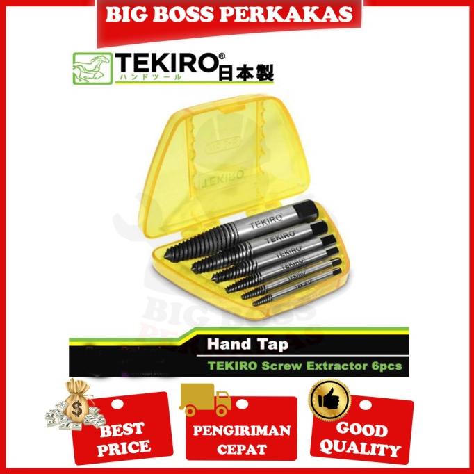 Tap Balik Tekiro Set / Tap Baut Patah Screw Extractor Tekiro 6 Pcs