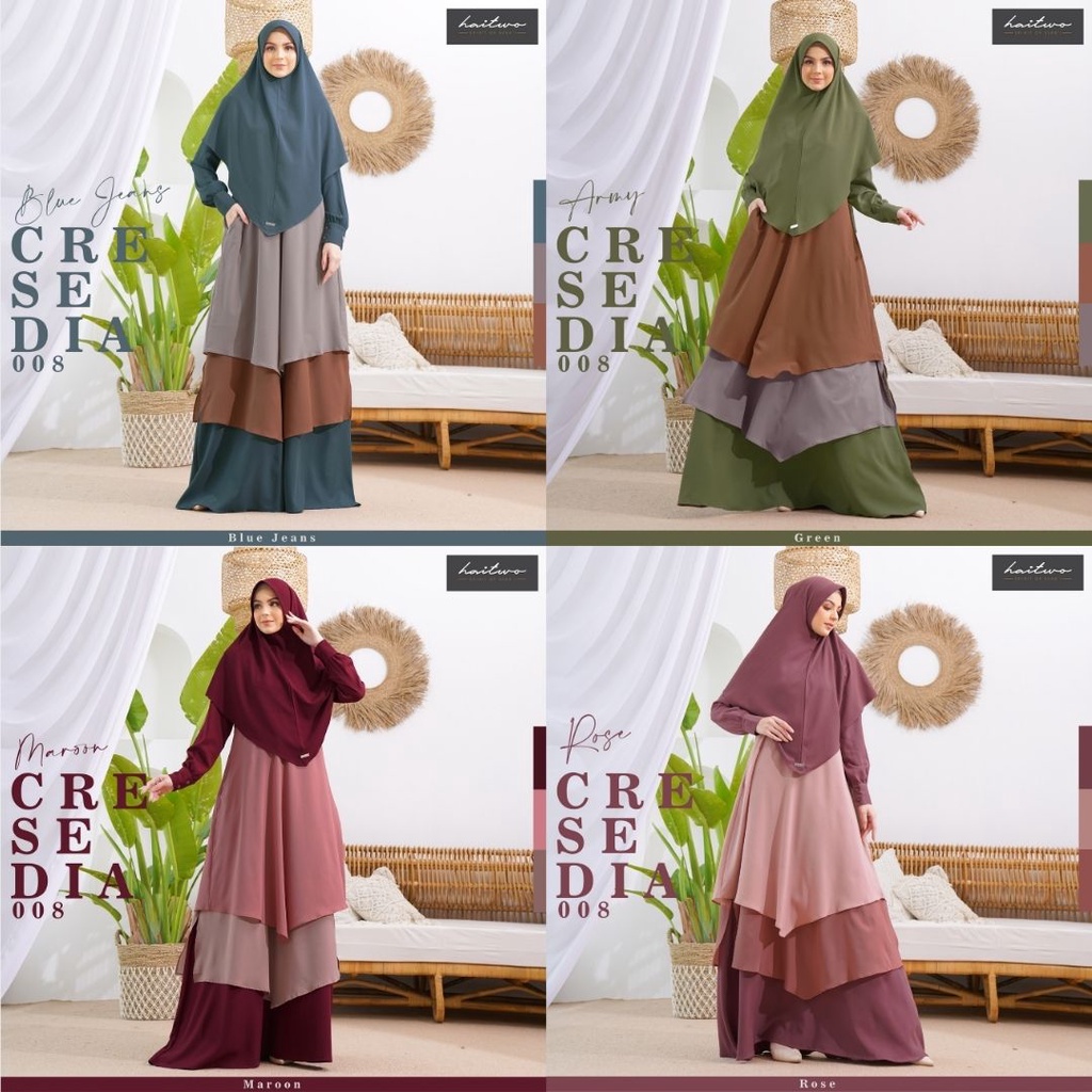 HAITWO// Gamis Set Premium Hijab Syari Haitwo Cresedia 008