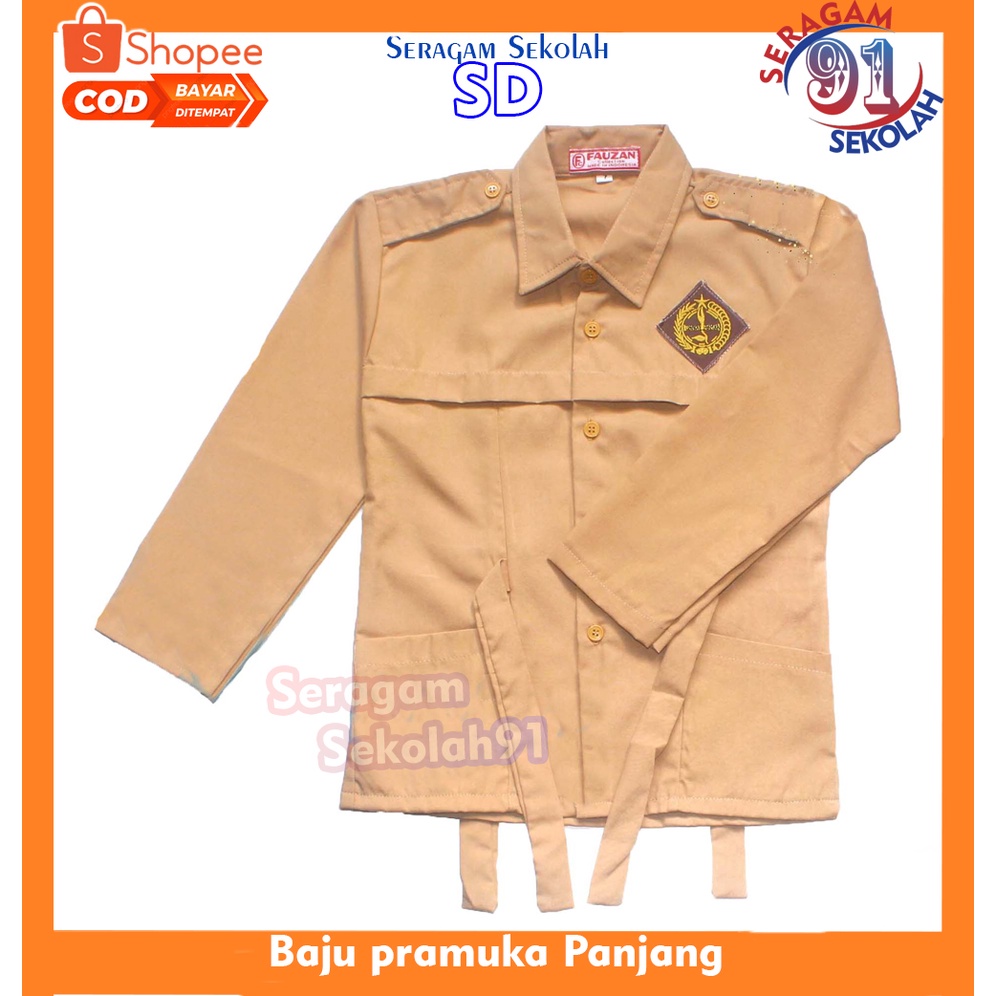 SERAGAM SEKOLAH SD Baju Pramuka Anak Cewe Lengan Panjang