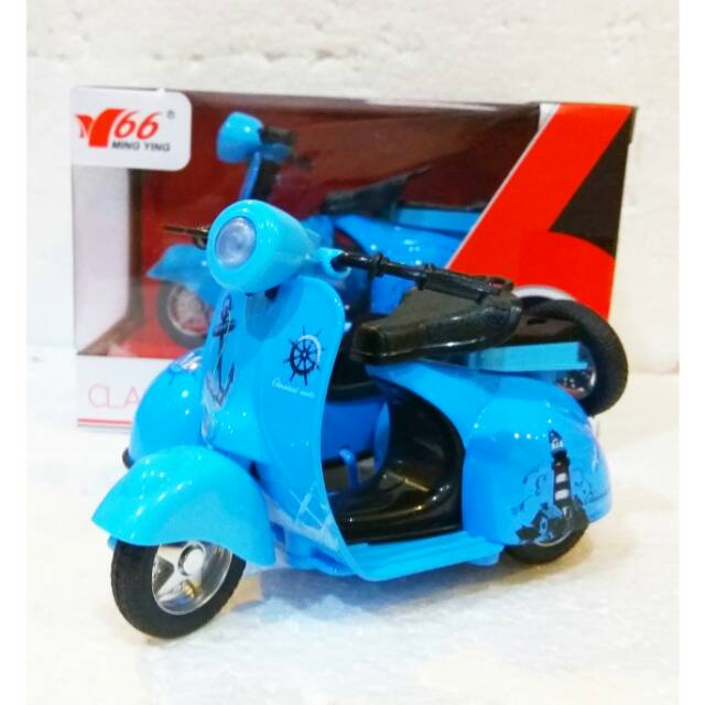 Miniatur Diecast Motor Vespa Classic moto Sesvan