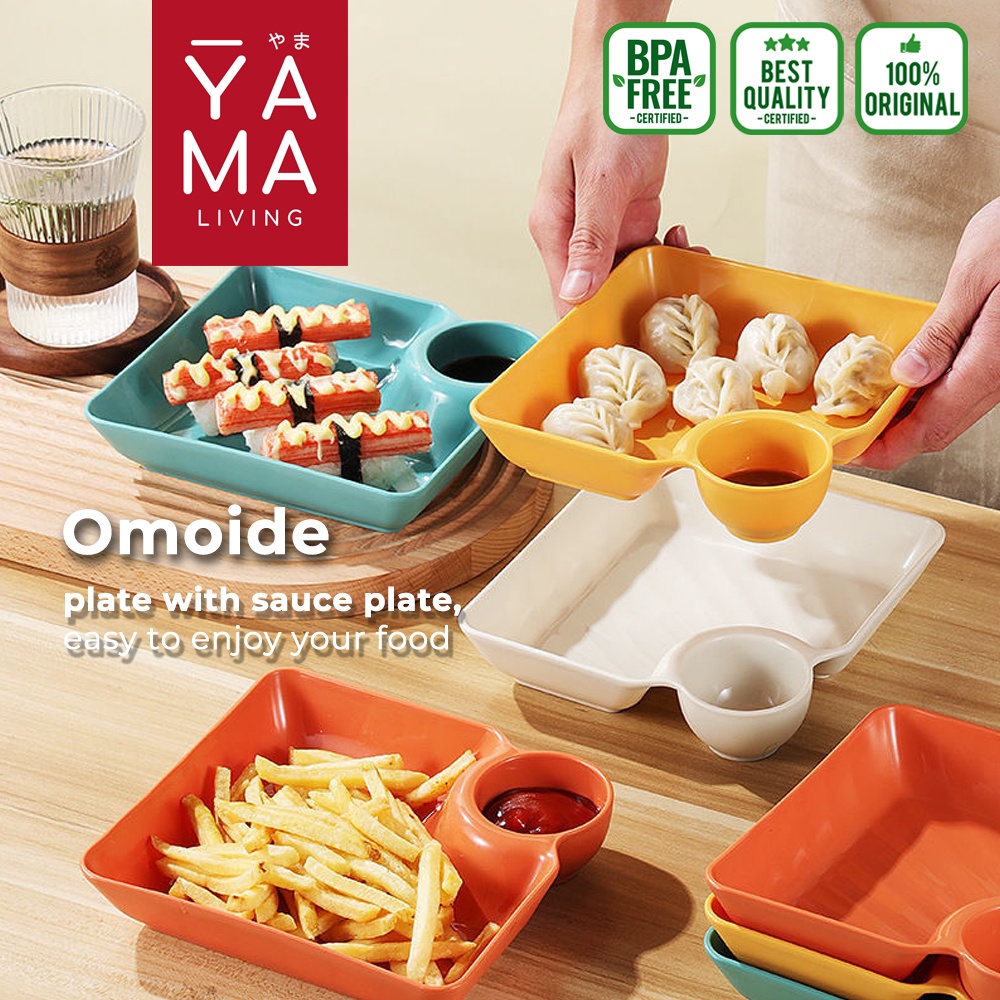 YAMA OMOIDE Plate With Sauce Bowl Piring Saji Saus Kentang Sushi Dimsum Siomay Snack