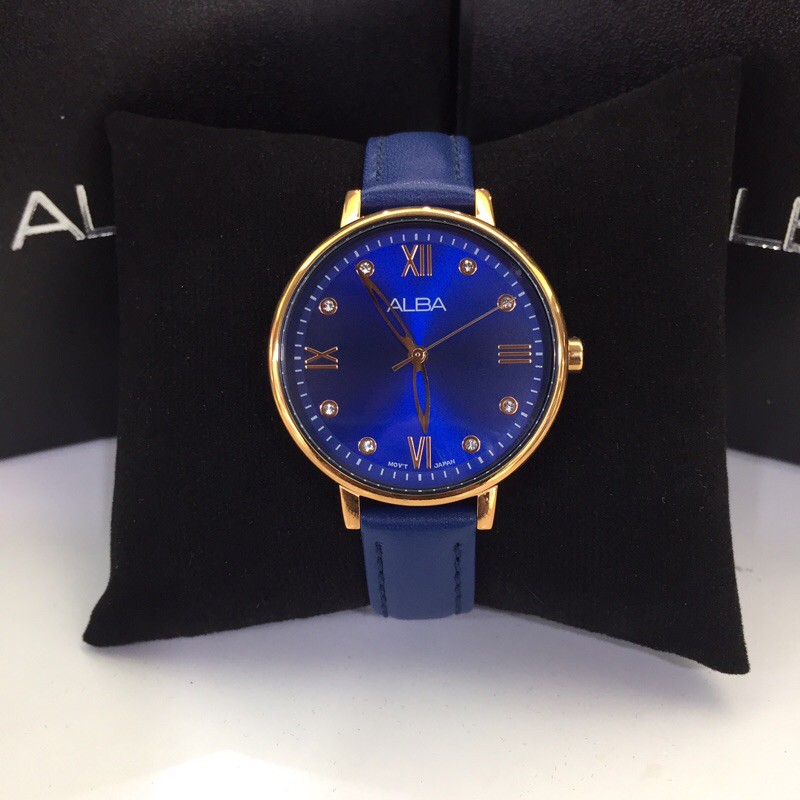JAM TANGAN WANITA ALBA AH8668 BLUE GOLD ORIGINAL