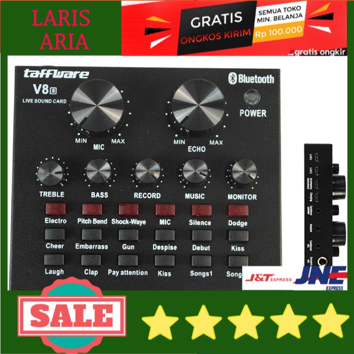 SOUNDCARD AUDIO USB EXTERNAL BLUETOOTH AUDIO USB EXTERNAL EFEK V8S ORI ELEKTRONIK SOUNDCARD KOMPUTER