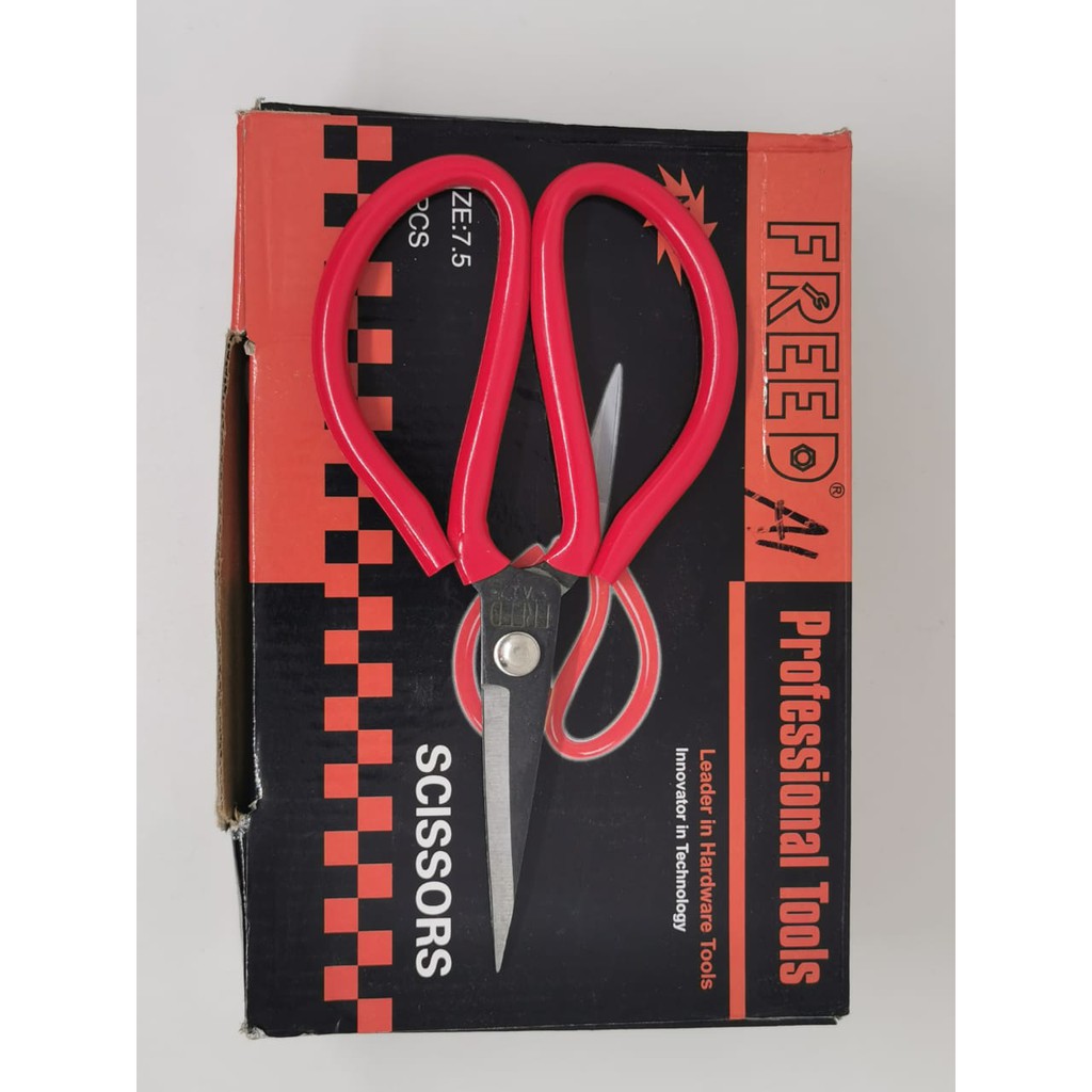 

Gunting Kulit A1 Scissors FREED Bahan Seng Kardus 7.5 Inch