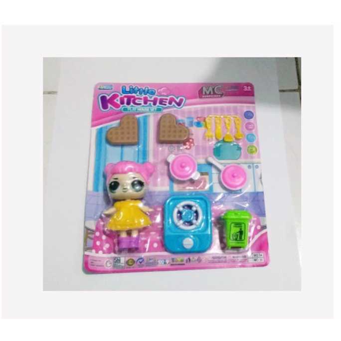 LITTLE KITCHEN PLAY HOUSE SET M0 34 / MAINAN ANAK EDUKASI MASAK LOL SUPRISES