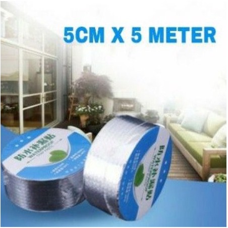 Lakban Anti Bocor 5 Meter Waterproof Tape Paste Penambal Atap Toren Air Tahan Panas Super Kuat