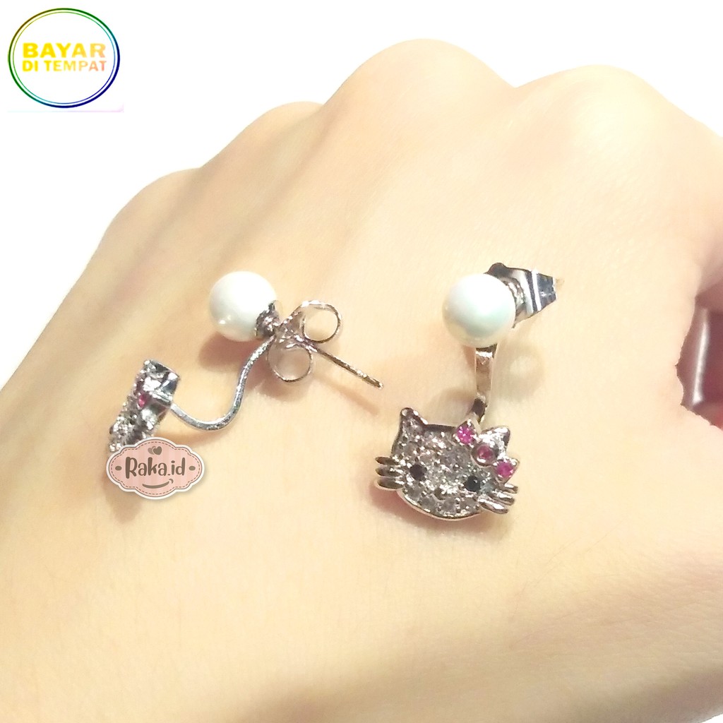 RAKA Acc - Anting Wanita Anting Stud / Tusuk Hello Kitty Belakang Perhiasan Aksesoris Wanita 357