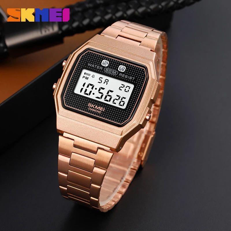 SKMEI 1952 Jam Tangan Wanita Pria Digital Chronograph Tali Stainless Steel WATCHKITE WKOS