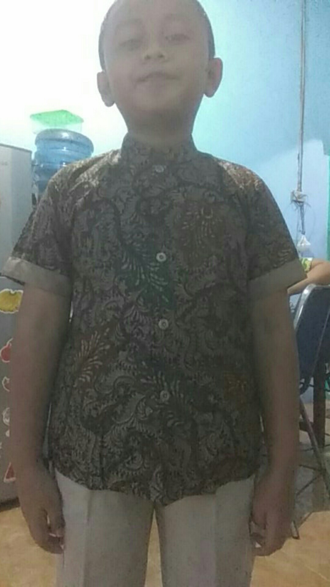 Imut Batik Anak & Ayah Daun Serit Baju Batik Anak Cowok Kemeja Batik Anak Batik Anak Laki-laki